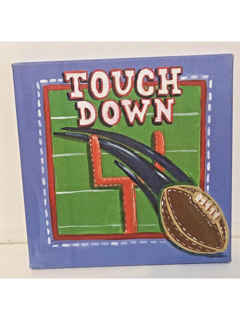TOUCH DOWN Football Canvas 10x10 Wall Decor Oopsy Daisy Too Fine Art for Kids